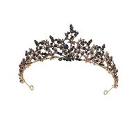 Beatifufu 1pezzi Style Vintage Bridal Crown Headdress Elegante Accessorio Sposa Nera Per Matrimonio Feste e Occasioni Speciali