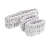 Beatifufu 1set Fasce Per Peluche Fasce Elastiche Per e Lavaggio Assorbenti Morbide e Traspiranti Per Della e Bagno Include Fascia e Polsini Grigio