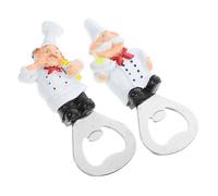 Beatifufu 2 Pezzi Apribottiglie da Frigorifero Forma Chef in Resina Vintage per Bottiglie e Vino Decorazione Cucina Originale e Riutilizzabile