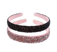 Beatifufu 2 Pezzi Fascia Per Donna Ragazze Strass Glitterati Larga Tessuto Fodera Comoda Indossare Colori Vivaci Motivo Elegante Feste Balli Concerti Matrimonio Cerimonie