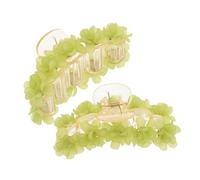 Beatifufu 2 pezzi Fermagli Artiglio per Capelli Donna Clip Grande Forma di Fiore Verde Accessori Nascosti per Acconciature Eleganti e Quotidiane
