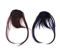 Beatifufu 2 pezzi Frangia Clip Naturale Extension Sottili e Leggere con Clip Regolabili per Donne e Ragazze Accessori per Acconciature Quotidiane e Cosplay