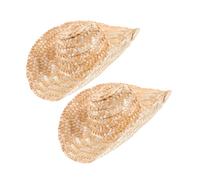 Beatifufu 2 Pezzi Mini Cappello da Cowboy in Paglia Misura per Bambole e Animali Domestici Accessorio Te per Decorazioni Artigianali e Feste
