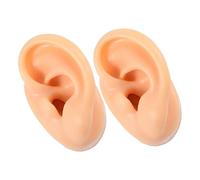 Beatifufu 2 pezzi Orecchio Artificiale in Silicone per Pratica Piercing e Display Accessori Flessibile e Realistico per Formazione Medica e Negozi Gioielli