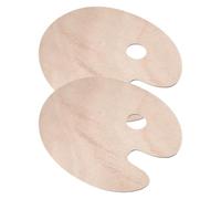 Beatifufu 2 Pezzi Tavolozza per Dipingere Ovale in Legno, Tavolozza di Acquerelli per Pittura a Olio e Acquerello, Khaki, per Artisti, Gouache e Colori a Olio