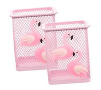 Beatifufu 2pezzi Portapenne Metallo Rete Con Design Flamingo Organizer Creativo Per Scrivania Porta Penne Carino e Pratico Per Ufficio e Studio