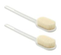 Beatifufu 2pezzi Spazzola in Manico per Scrub Corpo Spazzola in Nylon Testa Morbida per Pulizia Delicata e Schiena Design Staccabile per Uso Facile e Igiene Accessorio da Bagno