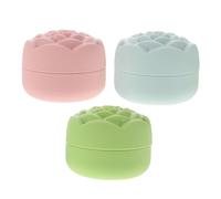 Beatifufu 3 Pezzi Barattoli Silicone Campione per Crema da Viaggio Contenitori Riutilizzabili Antisgocciolamento per Lozioni Balsami con Tappi Sicuri in Rosa e