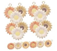 Beatifufu 30 pezzi Ciondoli Girasole per Creazione Gioielli DIY Pendenti Colorati per Collane Orecchini e Portachiavi Accessori Artigianali Decorativi Assortiti