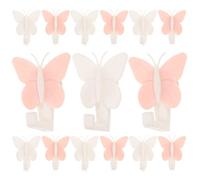 Beatifufu 30 Pezzi Gancio da Parete Adesivo in Plastica, Forte, per Casa | Design a Farfalla, Salvaspazio, per Asciugamani e Cinture, Uso in Soggiorno e Bagno