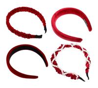Beatifufu 4 Pezzi Fasce Capelli Donna Year Headbands Larghe Morbide Leggere per Trucco e Feste