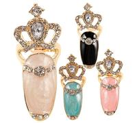 Beatifufu 4pezzi Per Unghie Decorazione Per Unghie Fashion Set Regolabili Per Manicure Blu Rosa
