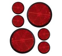 Beatifufu 6 Pezzi Riflettore Rotondo in Plastica per Bici e Moto Rosso | Forma Circolare, Migliora la Visibilità, Effetto Luce Intensa, Stile Moda, per Accessori Ciclismo e Strada