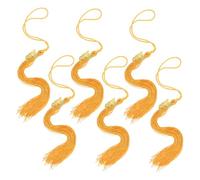Beatifufu 6 Pezzi Tasselli per Cappello Laurea Gialli Accessori Nappa Facili da Installare per Decorazioni Cerimonia e Feste Laureando Pendenti Resistenti per Cappellini Bachelor