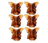 Beatifufu 6pezzi Mollettone Trasparente Per Clip Forma Di Farfalla Con Forte Grip Per Donne Accessori Eleganti Colore Caramello Per Stile Quotidiano