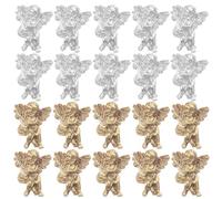 Beatifufu 80 Pezzi Ciondoli per Unghie Angelo in Resina 3d Barocco Argento e Oro, Decorazioni per Nail Art Fai da Te, Accessori Manicure Donna per Feste e Uso Professionale