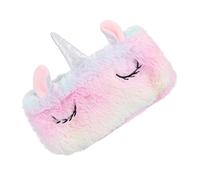 Beatifufu Borsa Peluche Colorata Per Cancelleria e Cosmetici Astuccio Multifunzionale Per Ragazze Per Viaggi e Regali Di Compleanno Design Unicorno e Rainbow Materiale Lavabile e Resistente