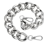 Beatifufu Catena per Borsa in Metallo Argento, Tracolla Ricambio 40 CM | Catena Staccabile Due Moschettoni, per Borse a Spalla e Pochette, Montaggio Semplice