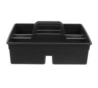 Beatifufu Cesta Portautensili Organizer Compatto in Plastica Pp 3 Scomparti per Pulizia e Manico Stampato per Strumenti di Pulizia Tavoli e Bagni
