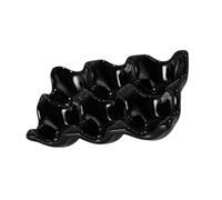 Beatifufu Contenitore Portauova in Ceramica Nero, Vassoio Per Servire Le Uova Resistente e Salvaspazio, Organizzatore Portauova Per Frigorifero Bordi Lisci e Design Anti-collisione