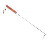 Beatifufu Gancio Barbecue per Carne e Hamburger con Manico in Legno | Punta Affilata in Ferro Placcato, Presa Antiscivolo Ergonomica, per Grigliate in Giardino e Uso Domestico