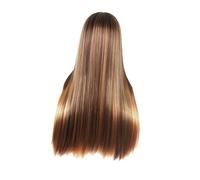 Beatifufu Parrucca Lunga Marrone Oro Parrucca Liscia Naturale Accessorio Finto Donna Cosplay Party Shopping Appuntamenti Sicura Attraente Moda Morbida Leggera Comoda Indossare