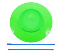 Beatifufu Piatti da Giocoleria in Plastica Verde, Circus Toys Set con Bastoncini, Rotazione Fluida per Skill Training e Spettacoli Itineranti