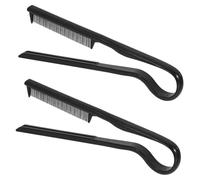 Beatifufu Set 2 Pezzi Pettini a V per Chioma Lisci Modellatori per Parrucchieri Neri Strumenti per lo Styling Controllo Preciso Adatti a Ritocchi Rapidi e Acconciature Professionali