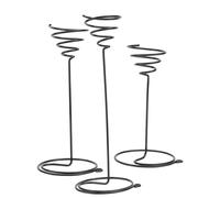 Beatifufu Set 3pezzi Alzatina Piante in Metallo Nero Design Semplice e Aspetto Decorativo, Supporto per Piante da Soggiorno e Ufficio Come Portafiori da Balcone