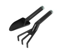 Beatifufu Set Attrezzi da Giardino in Plastica Pp Nero, , Pala a Mano e Rastrello a 3 Denti, per Giardinaggio Indoor e Viaggio, Portatile, per Piante,