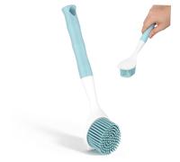 Beatifufu Spazzola per Piatti in Silicone Manico lungo Blu, Resistente All'usura e Non Graffia, la Pulizia di Pentole e Cucina