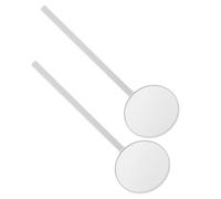 Beatifufu Specchio per Extension Ciglia da Salone 2 Pezzi, Specchio Rotondo Bianco 7,4x2,4 Pollici Vetro Chiaro e Manico Ergonomico, Accessorio Portatile per Trucco e Ispezione Ciglia