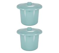 Beatifufu Vasino Portatile per Bambini e Adulti in Plastica con Coperchio, Parete Interna Liscia e Materiale Spesso, per Casa e Viaggio, Set da 2 Pezzi Colore Verde Chiaro Colore Casuale