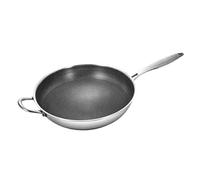 Beatifufu Wok Acciaio Inossidabile con Manici Padella Friggere Antiadherente Nido per Induzione Elettrica