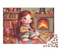 Beatitudine serale accanto al fuoco Puzzle 1000 Pezzi,Decorazione Casa,Idea Regalo,Gioco Educativo,Adulti E Ragazzi,Sfida Impossibile,dai 14 Anni,Antistress 70x50cm