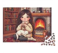 Beatitudine serale accanto al fuoco Puzzle 1000 Pezzi,Sfida Impossibile,Gioco Educativo,Idea Regalo,Antistress,Decorazione Casa,Adulti E Ragazzi,dai 14 Anni 38x26cm