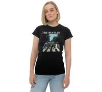 Beatles the - T-Shirt # S Ladies Black # Abbey Road & Logo