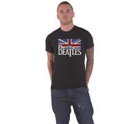 Beatles - the - T-Shirt # Xl Unisex Black # Drop T Logo & Vintage Flag