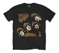 Beatles the - T-Shirt # Xxl Black Unisex # Rubber Soul Sketch