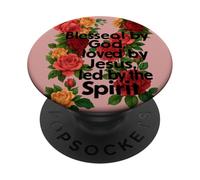 Beato amato guidato dallo spirito floreale cristiano PopSockets PopGrip Adesivo