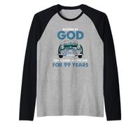 Beato da Dio Auto d'Epoca 99 Anni Compleanno Maglia con Maniche Raglan