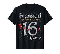 Beato da Dio per 16 Anni 16 ° Compleanno Festa Regina Maglietta