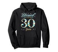 Beato da Dio per 30 Anni 30 ° Compleanno B-Day Party Felpa con Cappuccio