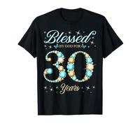 Beato da Dio per 30 Anni 30 ° Compleanno B-Day Party Maglietta