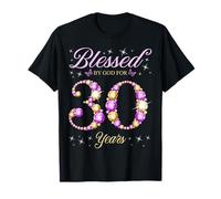 Beato da Dio per 30 Anni 30 ° Compleanno B-Day Party Maglietta