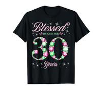 Beato da Dio per 30 Anni 30 ° Compleanno B-Day Party Maglietta