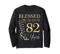 Beato da Dio per 82 anni 82 ° compleanno festa B-day Maglia a Manica