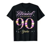 Beato da Dio per 90 anni 90° compleanno B-Day Party Maglietta