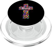 Beato Luca 1:45 Cristiano Floreale Croce Adorazione Religione PopSockets PopGrip per MagSafe