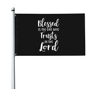 Beato L'Uomo Che Confida Nel Signore Garden Flag Resistente Alle Intemperie Bandiere Da Giardino Divertente Bandiere Di Benvenuto Per Interni Esterni Patio 90X150Cm